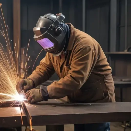 Persona realizando trabajos de soldadura